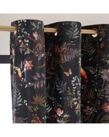 Rideau à oeillets dorés 200x268 cm Noir bleuté