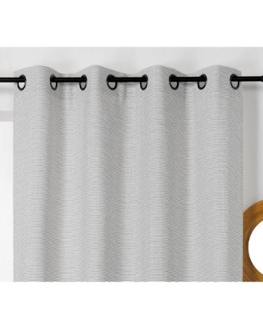 Rideau rayé esprit bohème chic coton beige 260 x 135