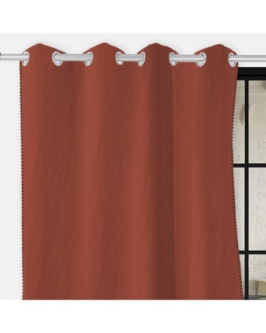 Rideau à illets spirit coton brique 250 x 135