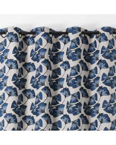 Rideau jacquard biloba bleu 240 x 140