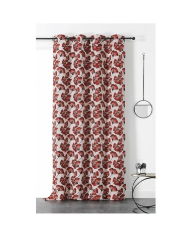 Rideau jacquard biloba rouge 240 x 140