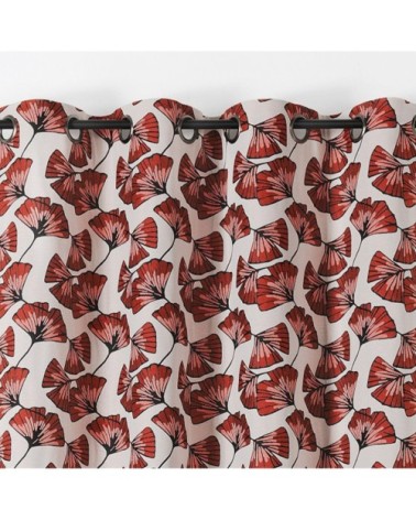 Rideau jacquard biloba rouge 240 x 140