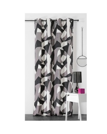 Rideau d'ameublement camo polyester gris 240 x 145