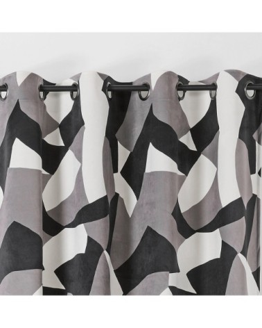 Rideau d'ameublement camo polyester gris 240 x 145