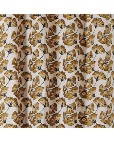 Rideau jacquard biloba jaune 240 x 140