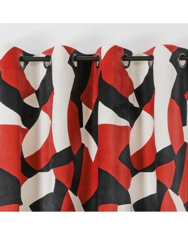 Rideau d'ameublement camo polyester terracotta 240 x 145