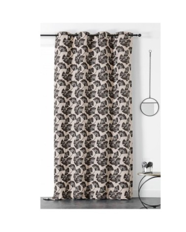 Rideau jacquard biloba gris 240 x 140