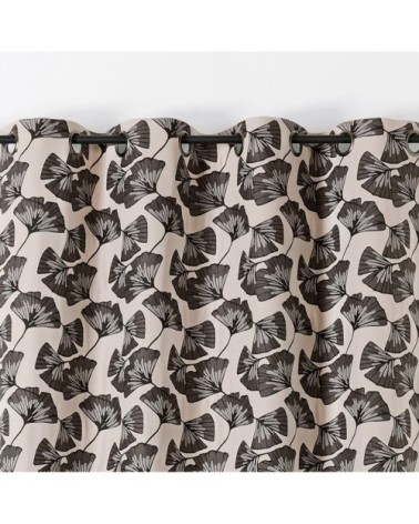 Rideau jacquard biloba gris 240 x 140