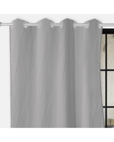 Rideau à illets spirit coton gris 250 x 135