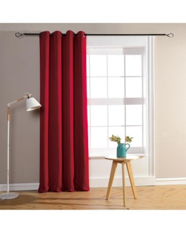 Rideau occultant pour chambre et salon rouge 260 x 140