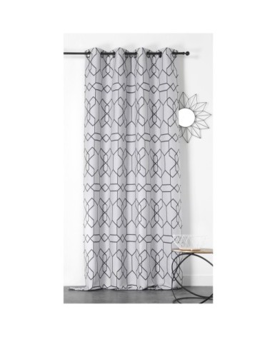 Rideau d'ameublement ariane jacquard blanc / noir 260 x 140