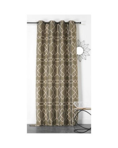 Rideau d'ameublement ariane jacquard blanc / noir 260 x 140