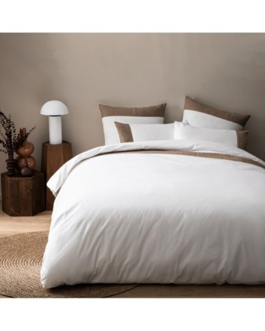 Housse de couette unie en percale de coton BIO Craie, Taupe 240x220cm