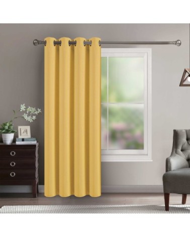 Rideau occultant pour chambre et salon moutarde 260 x 140