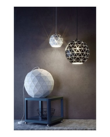 Suspension en métal blanc mat origami D25cm