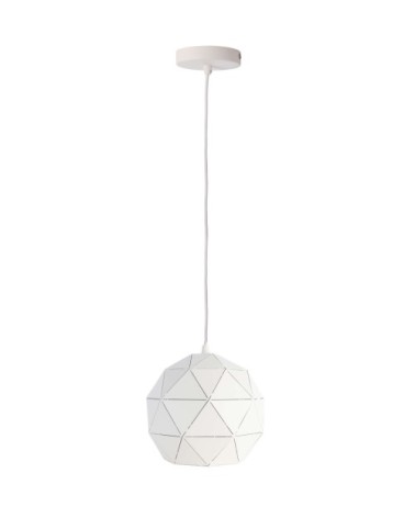 Suspension en métal blanc mat origami D25cm