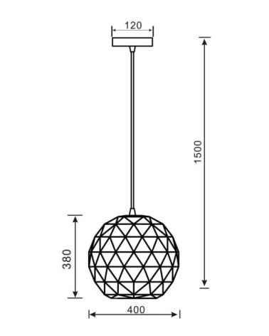 Suspension en métal blanc mat origami D40cm