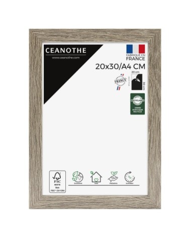 Cadre photo taupe 20x30 cm bois reconstitué fsc