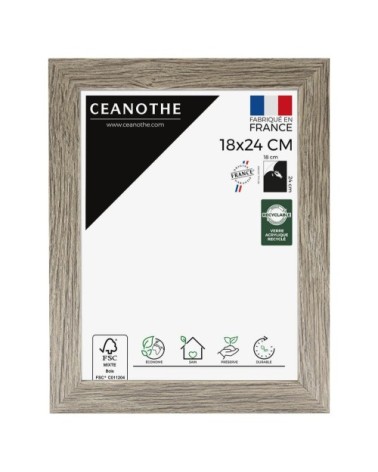 Cadre photo taupe 18x24 cm bois reconstitué fsc