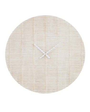 Horloge en bois de manguier finition blanche