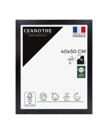 Cadre photo noir 40x50 cm bois reconstitué fsc