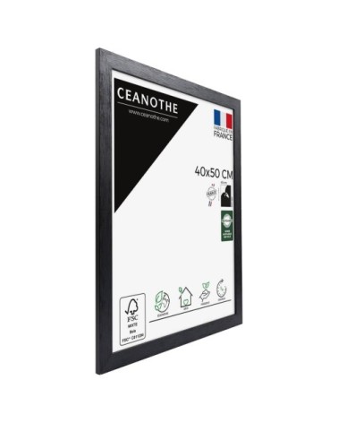 Cadre photo noir 40x50 cm bois reconstitué fsc