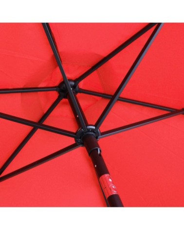 Parasol droit 3m en aluminium rouge