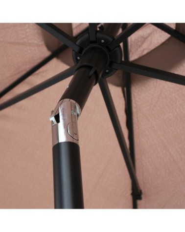 Parasol droit 3m en aluminium taupe