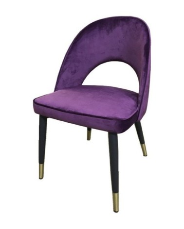 Chaise de salle a manger en velours violet