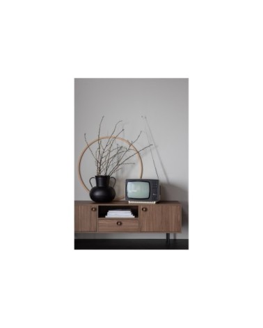 Meuble TV 2 portes 1 tiroir en bois foncé