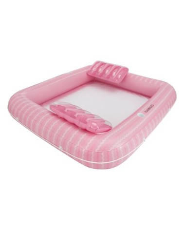 Matelas gonflable double PVC avec maille rose