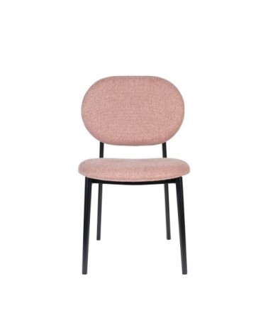 Chaise en tissu rose