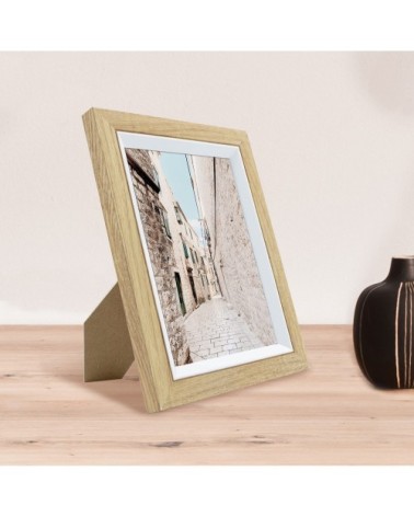 Cadre photo bois blanc 13x18 cm résine recyclée