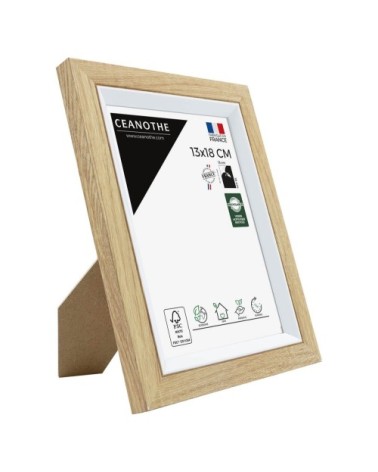 Cadre photo bois blanc 13x18 cm résine recyclée