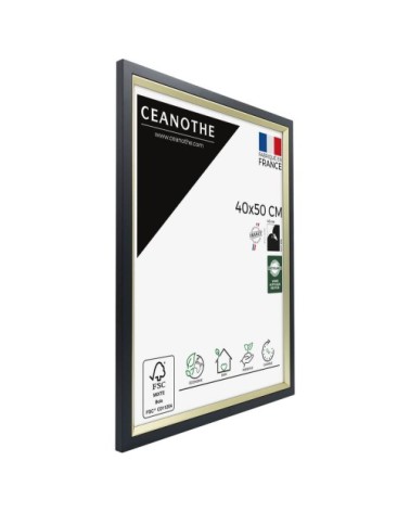 Cadre photo noir doré 40x50 cm résine recyclée