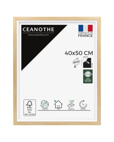 Cadre photo bois blanc 40x50 cm résine recyclée