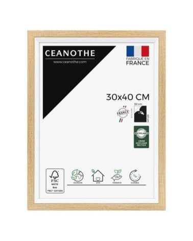 Cadre photo bois blanc 30x40 cm résine recyclée