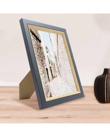 Cadre photo bois noir 18x24 cm résine recyclée