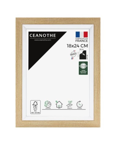 Cadre photo bois blanc 18x24 cm résine recyclée