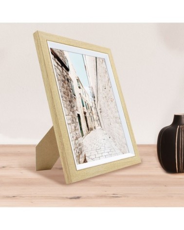 Cadre photo bois blanc 18x24 cm résine recyclée