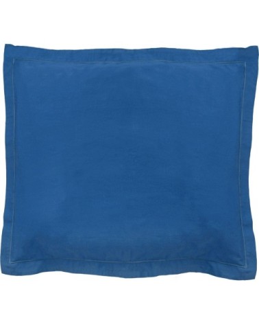 Taie d'oreiller (x1) satin de coton bleu indigo 65x65