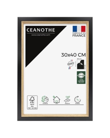 Cadre photo bois noir 30x40 cm résine recyclée