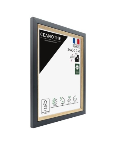 Cadre photo bois noir 24x30 cm résine recyclée