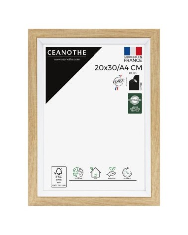 Cadre photo bois blanc 20x30/A4 cm résine recyclée