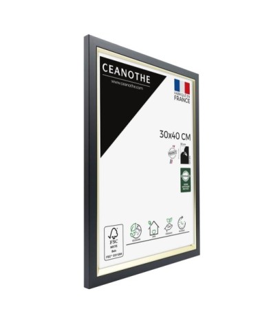 Cadre photo noir doré 30x40 cm résine recyclée