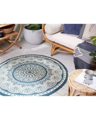 Tapis en tissu bleu 120x120cm