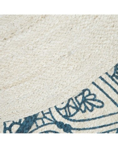 Tapis en tissu bleu 120x120cm