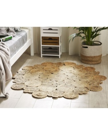 Tapis en tissu beige 135x135cm