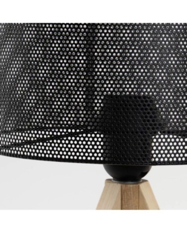 Lampe rétro en métal et bois 35 cm