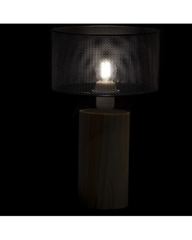 Lampe rétro en bois et métal 34 cm